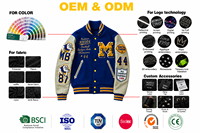 Veste universitaire personnalisée brodée pour homme avec patchs lettres en chenille, manches en cuir et bordures côtelées – Style streetwear sur mesure