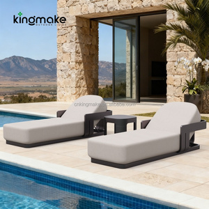 كرسي استلقاء فاخر للفنادق التجارية مع وسادة سريعة الجفاف مقاومة للأشعة فوق البنفسجية، سرير شمس قابل للتعديل لحمام السباحة - Product Image 1