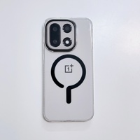 Coques de téléphone portable transparentes antichoc anti-traces de doigts avec protection d'objectif caméra et chargement magnétique sans fil pour OnePlus 15