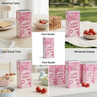 Cartons en briques aseptiques personnalisés pour boissons laitières et boissons aromatisées à la fraise