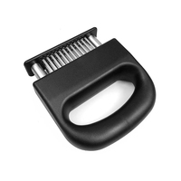 Attendrisseur de viande manuel rapide à aiguilles, 48 lames, noir ABS+SS 430, antiadhésif, facile à nettoyer, 12 cm, pour steak de bœuf juteux, grillades, usage domestique