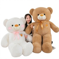 Nouvelle Peluche Géante Ours en Coton PP Ultra Doux avec Nœud Papillon Adorable – Cadeau Idéal pour Fille, Jouet Doux et Moelleux