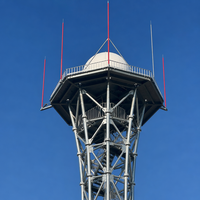 Grande tour de radar cylindrique, mât d'antenne, cadre de support externe, radôme sphérique en acier galvanisé pour aéroport et applications téléphoniques à distance