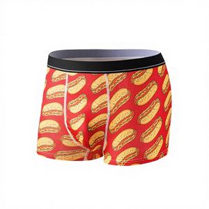 Caleçons respirants pour hommes en soie glacée, taille mi-haute, imprimé sport, en polyester tricoté, ODM, grandes tailles - Product Image 4