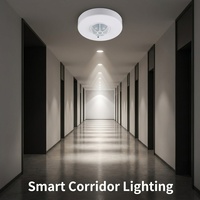 Detector de Movimiento Infrarrojo de 360 Grados, Sensor PIR Automático, Detección de Movimiento Humano, Distancia de Detección de 8 Metros, Controles de Voltaje Dual, Luz
