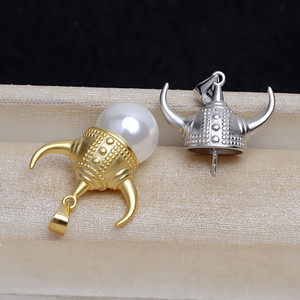 Pendentif en argent S925, accessoire de style baroque, forme polyvalente, perle DIY, démon, taureau, roi, creux, composant de bijoux flottant libre - Product Image 3