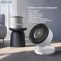 Ventilateur de table portable à écran tactile à télécommande, rechargeable, pliable, purificateur d'air avec lumière LED HEPA