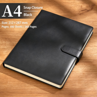 Libreta de Cuero PU A4 con Logotipo Personalizado, Diario Ejecutivo con Hebilla, 240 Páginas, Agenda para Reuniones de Oficina, Regalo