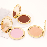 Poudre compacte correctrice blanchissante et illuminatrice longue tenue, résistante à l'eau, avec miroir et houppette