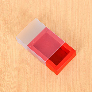 Recycled Drawer <strong>Box</strong> with PVC Window Rrctangle Kraft Paper <strong>Red</strong> Gold Silver Slim <strong>Box</strong> Drawer Folding Gift Slide Cardboard Packaging - Product Image 5