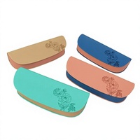Étui rigide rectangulaire pour lunettes en PU avec motif de dessin animé, boîte à lunettes multicolores, vente en gros