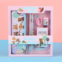 Ensemble de papeterie pour enfants mignon et écologique avec crayons de couleur et boîte de rangement pour l'école