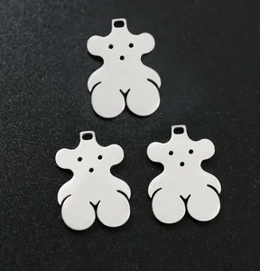 stylish cheap wholesale DIY jewelry finding silver gold stainless steel animals bear charms for necklace bracelet making