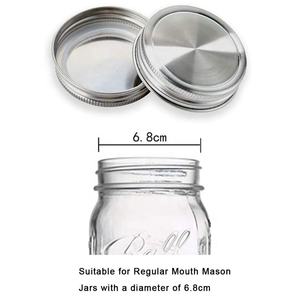 Gümüş 304 paslanmaz çelik cam turşu kavanozu kapak, 70mm vidalı kapak, silikon contalar ile cam turşu kavanozu depolama konserve kapak kapakları - Product Image 4