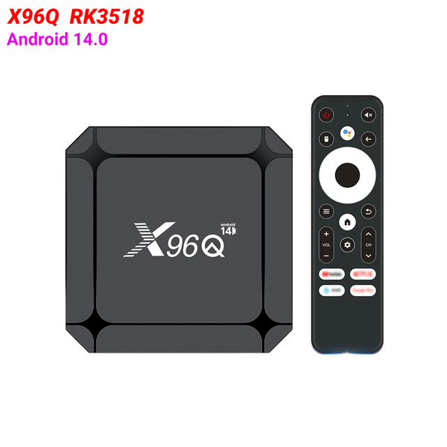 X96Q RK3518 Android 14.0 Media Player Support 2.4GHz/5GHz WiFi 6 100M Ethernet BT 4K UHD Output H.265 HEVC