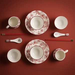 Juego de Taza y Platillo de Té con Diseño Floral Rojo, Taza de Té de Cerámica, Platillo, Caja de Regalo, Vajilla para Servir Té - Product Image 6