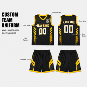 Op maat gemaakte basketbalpakken met hexagon-patroon, sportuniform voor basketbalcompetities, aangepaste logo's voor teams, groothandelsbestellingen - Product Image 6