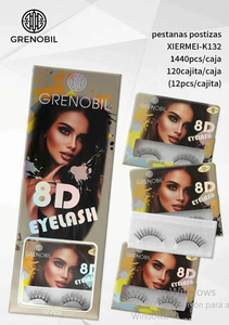 Ciglia finte Grenobil 8D, 12 pezzi, effetto 3D, in fibra sintetica - Product Image 3