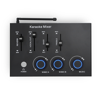 Nouvelle console de mixage karaoké intelligente avec système de microphone sans fil pour connexion téléphonique, effets sonores DSP, construction en plastique et métal