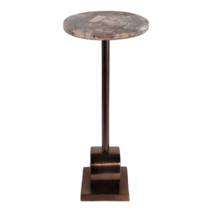 Tavolino Moderno in Legno Pietrificato, Piccolo Tavolo Laterale per Comodino e Arredamento Decorativo per Soggiorno - Product Image 5