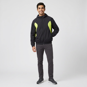 Veste coupe-vent imperméable pour homme été 2026, vente en gros, poches zippées, respirante, légère, à capuche, grandes tailles - Product Image 1