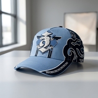 Gorras de béisbol OEM personalizadas de 5 paneles Barbas Hats Rich Forever X Rich the Kid, gorras deportivas de gamuza de ala ancha B CROSS Barbas Hats X Ct