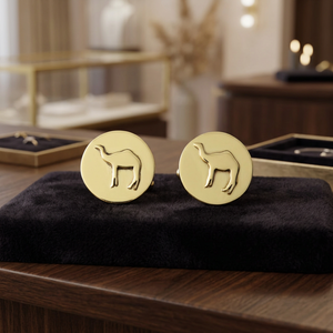 กระดุมข้อมือรูปทรงกลมลายอูฐ - Product Image 3