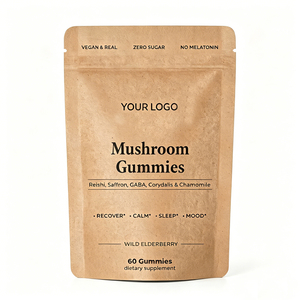 Gummies aux champignons sans sucre, 60 unités, Reishi, Corydalis, Safran, <span class=keywords><strong>Passiflore</strong></span>, GABA, Camomille, Sommeil, Relaxation, Métabolisme - Product Image 1