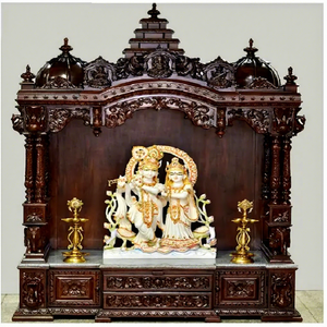 Customized Wooden Pooja <b>Mandir</b> for Home Large Teak Wood Temple for Pooja Room Big Size Brown Temple Manufacturer & Exporter USA - Product Image 1