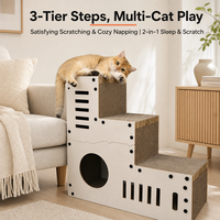 Arbre à chat et lit vertical en carton ondulé avec échelle d'escalade - Écologique, durable, anti-déchirure, montage facile, toutes saisons