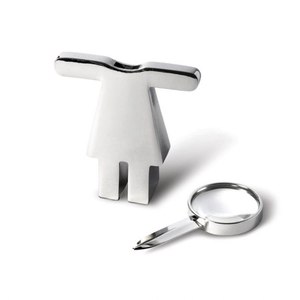 Loupe et ouvre-lettre en métal avec lentille circulaire pour utilisation sur bureau - Product Image 2