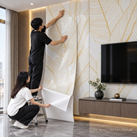 Papier peint autocollant à motif diamant or blanc, 2,3 mm, mousse PET IXPE, pour les murs du salon, les murs de télévision