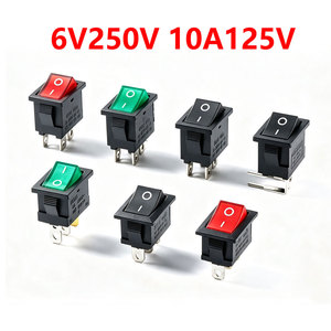 Interruptor basculante de encendido/apagado KCD1 15*21mm 2 pines 3P 4P 6 pines ON-ON ON-OFF-ON tipo barco 6A 250V 10A 125V 15x21 - Product Image 1
