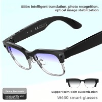 Nouvelles lunettes intelligentes anti-lumière bleue avec IA, caméra vidéo 1080P anti-vibration, étanches IPX-6, chargement magnétique, application de traduction vocale