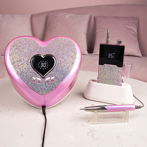 Lampe à ongles UV LED en forme de cœur 96W, rose, pour sécher le vernis gel professionnel, pour salon de beauté, manucure - Product Image 2
