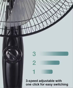 Ventilador de Pie Eléctrico Grande de Plástico OEM de Precio de Fábrica, 12V DC, 16 Pulgadas, Solar 15W, para Abril Internacional - Product Image 3