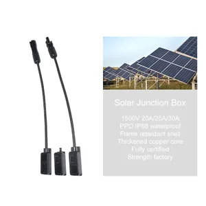 Shunkonn 1500V DC 25A IP68 Caixa de junção solar PPO à prova d'água de três partes Conector solar para sistema fotovoltaico