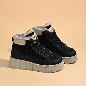 <span class=keywords><strong>Bottes</strong></span> de <span class=keywords><strong>neige</strong></span> décontractées d'hiver pour femmes, doublure en flanelle rembourrée, <span class=keywords><strong>bottes</strong></span> Joker à tige haute en coton chaud, très chaudes - Product Image 3