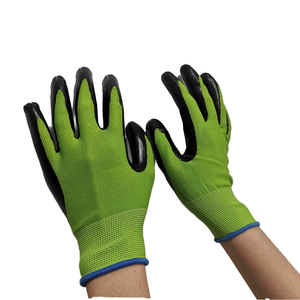 قفازات أمان مخصصة احترافية 13 مقياس بوليستر مضاد للانزلاق نخيل النتريل الأسود - Product Image 5