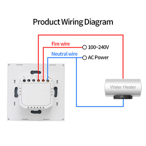 สวิตช์เครื่องทำน้ำอุ่นอัจฉริยะ 86 ประเภทระบบควบคุมแบบสัมผัสไวไฟ 2.4 กิกะเฮิร์ตซ์ ทูย่าสมาร์ทรีโมทสำหรับเครื่องทำน้ำอุ่นไฟฟ้า - Product Image 1