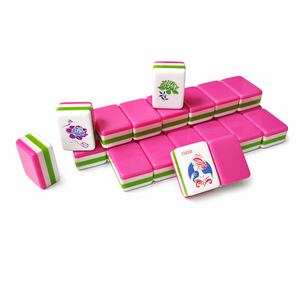 แผ่นไพ่นกกระจอกอะคริลิคแกะสลักสีน้ำเงิน Gatsby Oh my Mahjong Tiles ชุดไพ่นกกระจอกอเมริกันสำหรับคริสต์มาส - Product Image 1