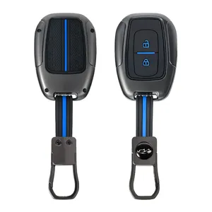 Guscio portachiavi a 2 pulsanti in lega di zinco e silicone per Renault Kwid, Traffic, Symbol, <span class=keywords><strong>Dacia</strong></span> <span class=keywords><strong>Sandero</strong></span>, Logan, Duster 2016-2018 - Product Image 3