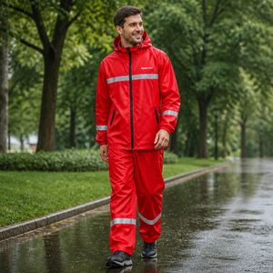 Pantaloni <span class=keywords><strong>Antipioggia</strong></span> Riflettenti Impermeabili in PVC Oxford a Due Pezzi, Robusti e Moderni, per Adulti - <span class=keywords><strong>Moto</strong></span> e Attività all'Aperto - Product Image 1