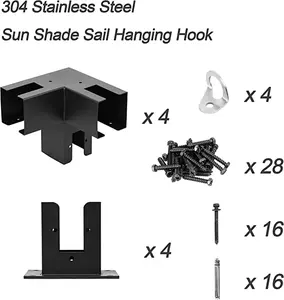 Kit Pergola 3 voies angle droit support d'angle en acier allié pergola supports bottes - Product Image 2