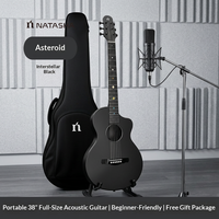 Guitare acoustique en composite de carbone Natasha China Factory 38 pouces pour débutants, musiciens/studiants folkloristes, bouton fermé, OEM ODM