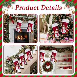 Chaussettes de Noël vierges à motifs de dessins animés de Père Noël, de haute qualité, à succès, pour broderie - Product Image 4
