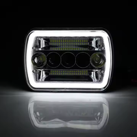 Nouveau phare de travail LED pour voiture de 7 pouces, 123 watts, 6000 K, avec faisceaux haut/bas, phare 5x7 pour camions, tracteurs, éclairage de véhicule 24 V