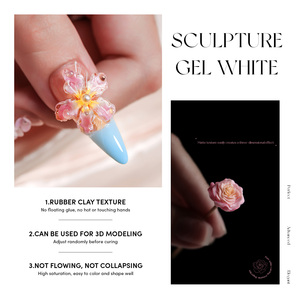 JTING 2026 Été Gel Sculptural Blanc Texture Caoutchouc Argileux Vernis à Ongles Sans HEMA ni TPO OEM ODM Vente en Gros de Gels pour Nail Art - Product Image 3