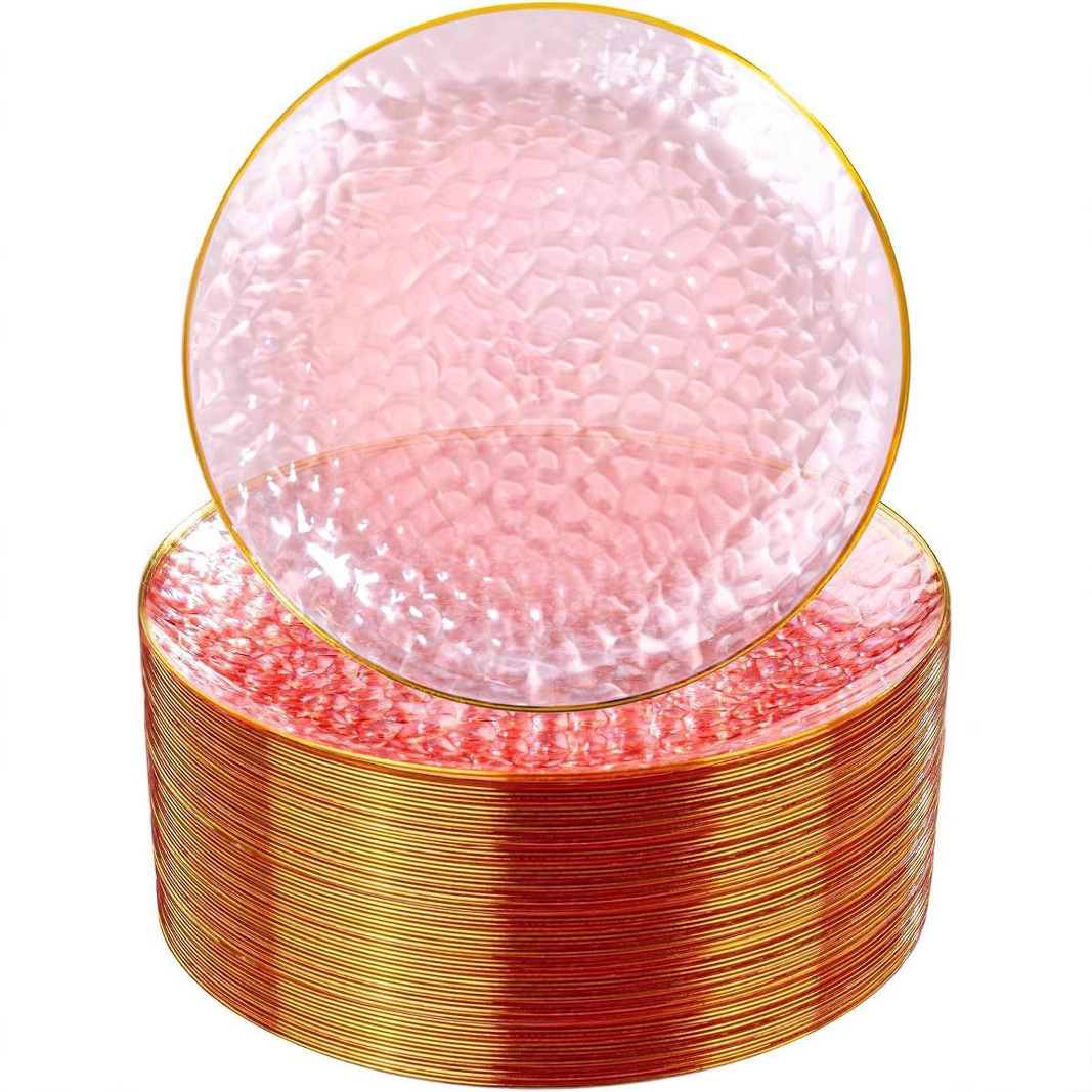 Pink with Gold rim