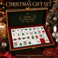Ensemble de Mahjong Américain de Noël Compatible avec les Pions en Acrylique de Luxe Standard NMJL – Cadeau de Fêtes